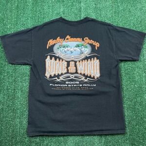 VTG Harley Owners Group State Rallies Florida 2005 T-Shirt Mens Large Black Y2K
